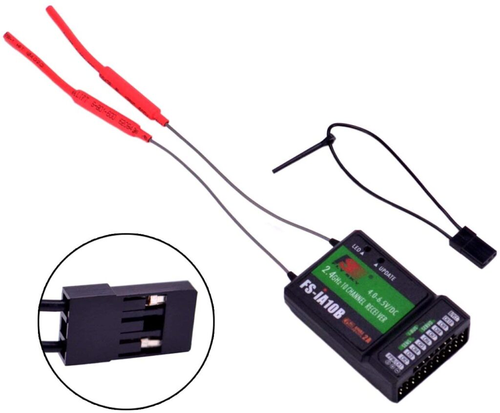 Matybobe Ricevitore FS-iA10B 2.4G 10CH Per Flysky FS-i6, FS-i6X, FS-i10 - AFHDS 2A Con Doppia Antenna